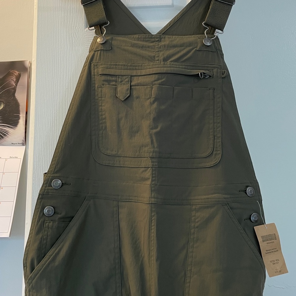 NWT Duluth Trading Company OLIVE, Heavy Nylon overalls.